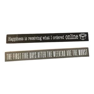 2pack Humorous funny printed mdf tabletop home office work‎ plaque decor new